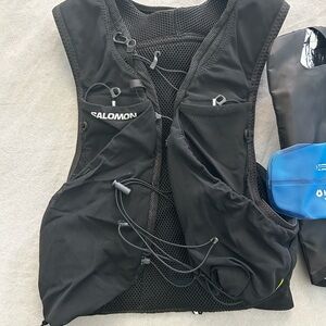 Salomon Black Hydration Vest with Blue Reservoir